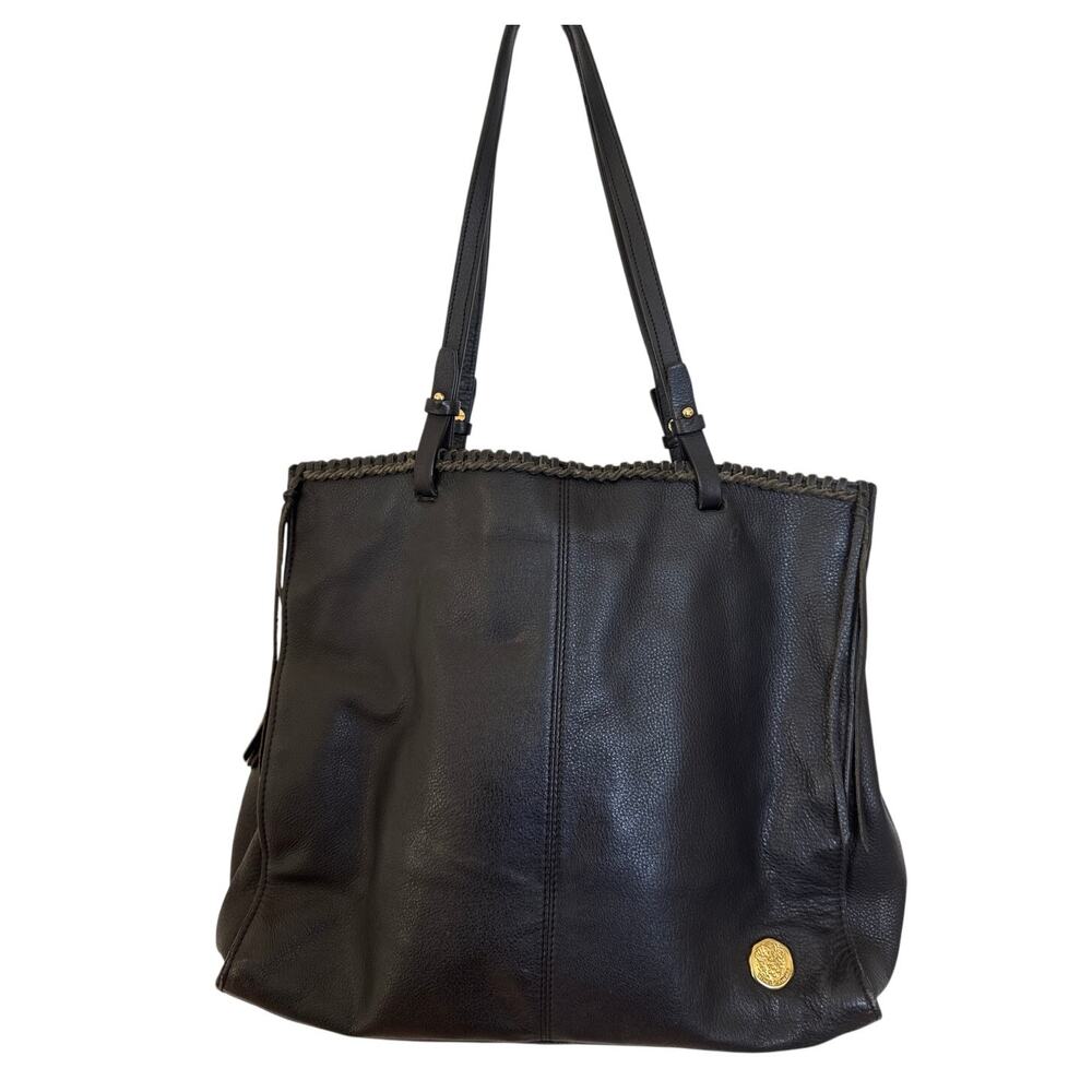 Vince Camuto Leather Tote Bag Purse Large Black Professional Classic - Picture 2 of 9